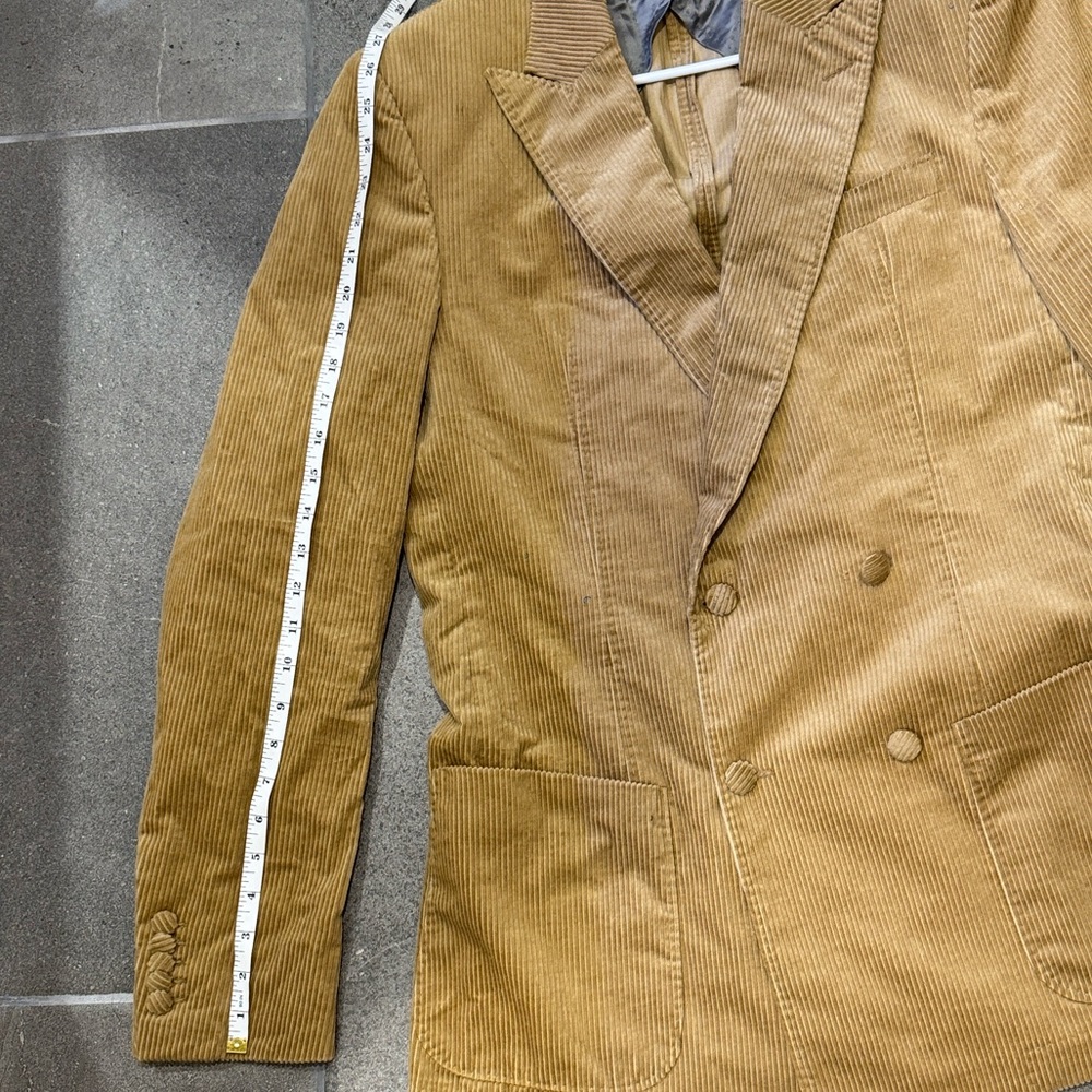 HUGO BOSS Snoop Dog Embroidered Tan Made to Measure Corduroy Blazer - Picture 3 of 11
